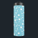 BLUE WITH WHITE STARS & SNOWFLAKES THERMAL TUMBLER<br><div class="desc">BLUE WITH WHITE STARS & SNOWFLAKES</div>
