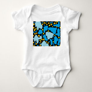 Blue with yellow dots baby bodysuit