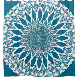 Blue Woad Tristyns Mandala Shower Curtain