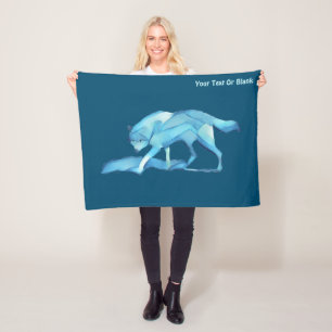 Blue Wolf Fleece Blanket
