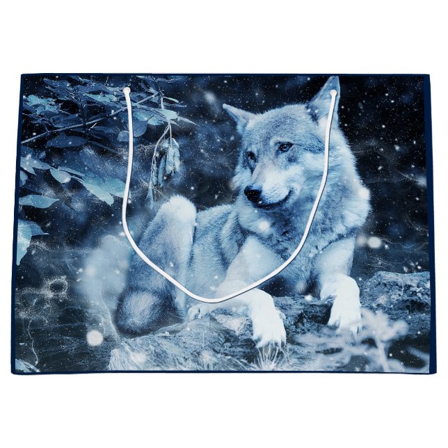 blue wolf gift bag (Front)