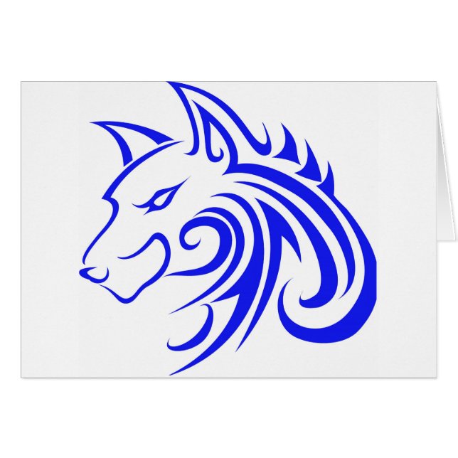 Blue Wolf Head (Front Horizontal)