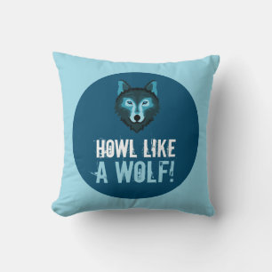 Blue Wolf, Howl Like a Wolf Cushion