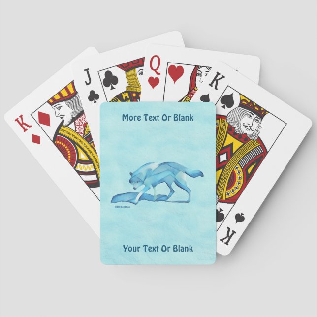 Blue Wolf On Snow Playing Cards (Back)