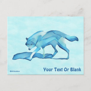 Blue Wolf On Snow Postcard