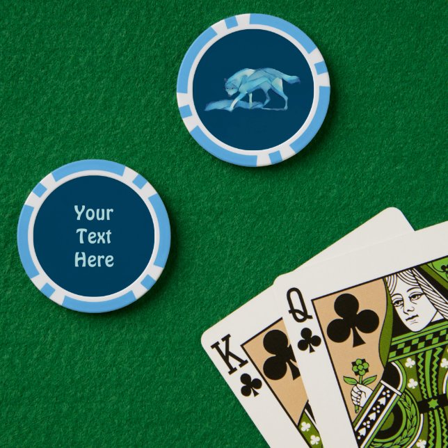Blue Wolf Poker Chips (Poker Table (Double))