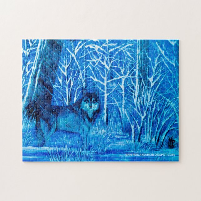 Blue Wolf Puzzle (Horizontal)