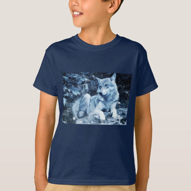 blue wolf T-shirt (Front)