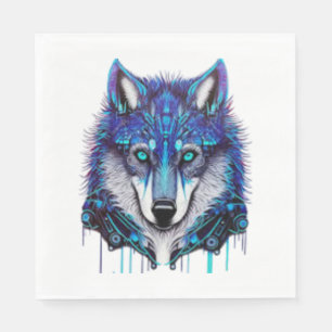 blue wolfdog sticker stickers   napkin