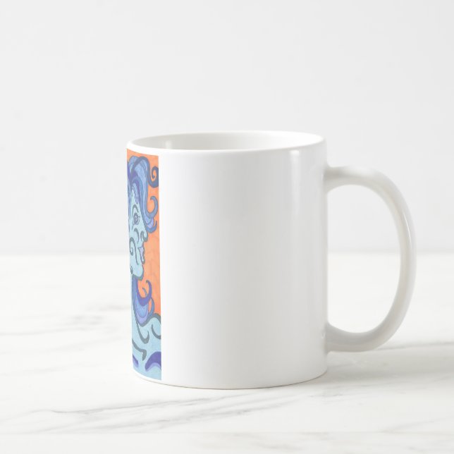 blue woman coffee mug (Right)