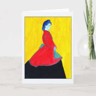 Blue Woman Greeting Card