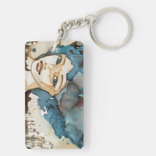 Blue Woman Key Ring