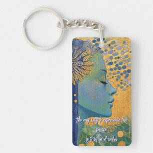 Blue Woman Let Go Of Control Acrylic Keychain