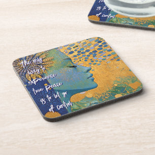 Blue Woman Let Go Of Control Hard plastic coaster