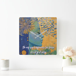 Blue Woman Let Go Of Control Wall Clock