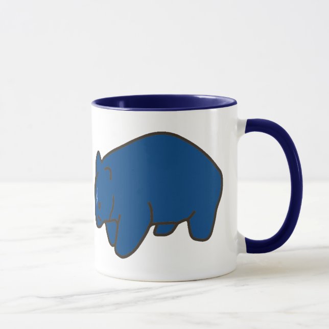 Blue Wombat Ceramic Mug (Right)