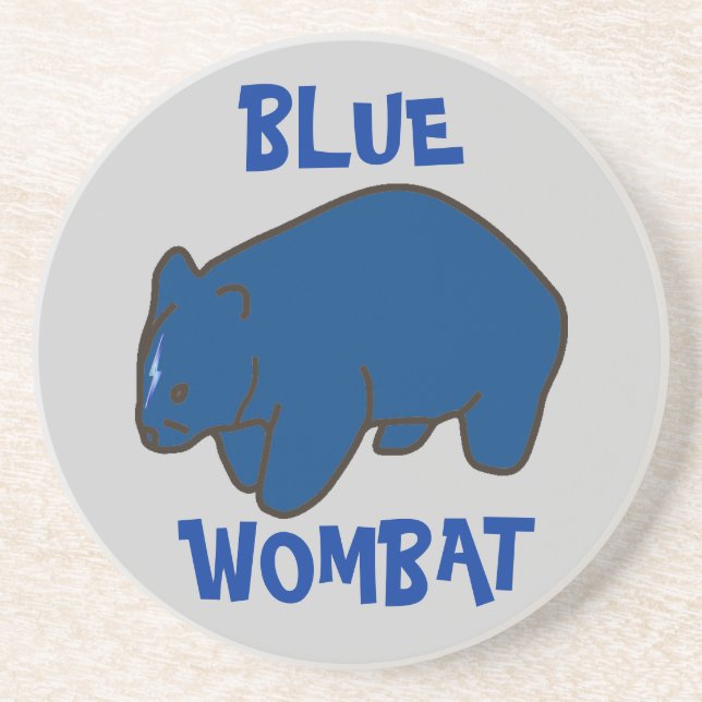 Blue Wombat Sandstone Coaster (Front)