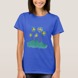 Blue Women’s T-Shirt with Kazakhstan Design