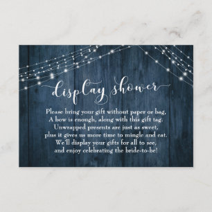 Blue Wood & Lights No Wrap Bridal Shower Card