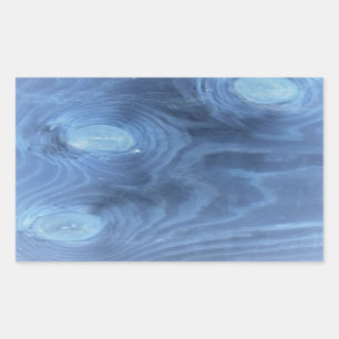 Blue wood pattern rectangular sticker