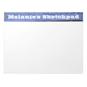 Blue Wood Planked Large Sketch Pad