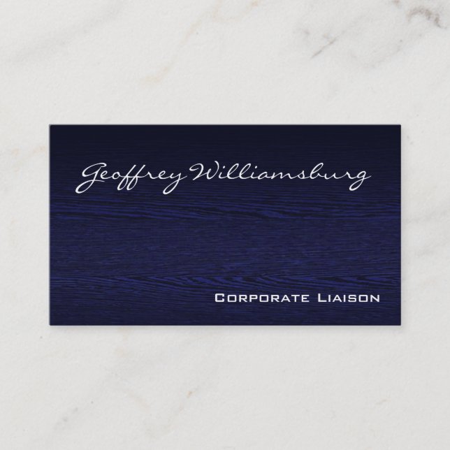 Blue Wood Professional Business Cards (Front)