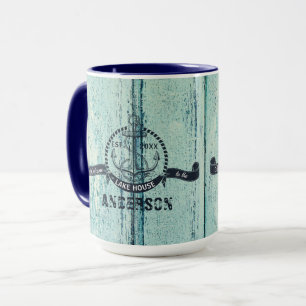 Blue Wood Welcome to the Lake House Mug