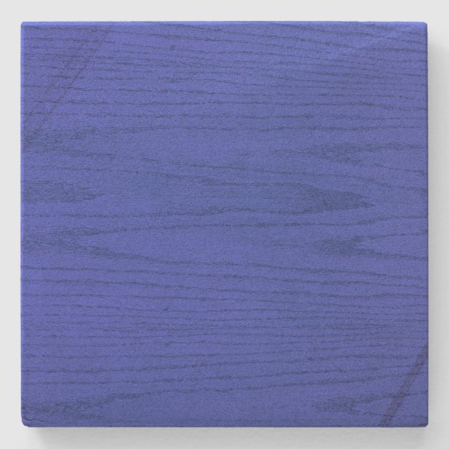 Blue Woodgrain Square Coaster (Front)