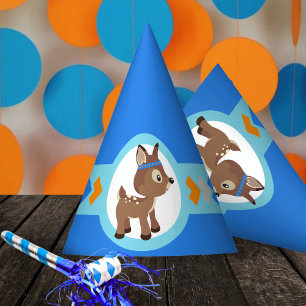 Blue Woodland Deer Party Hats