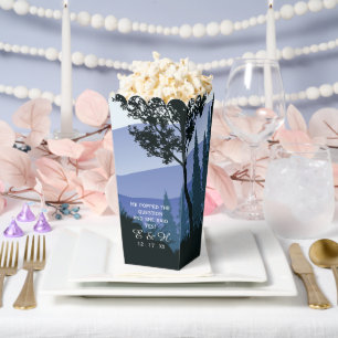 Blue Woodland Forest, Rustic Wedding Favour Box
