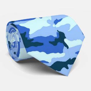 Blue Woodland Pattern Camouflage Tie
