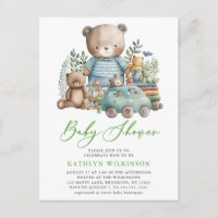 Blue Woodland We Can Barely Wait Boy Baby Shower