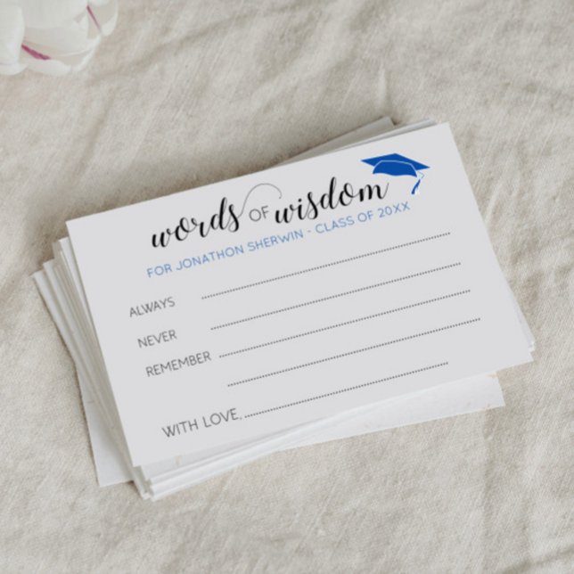 Blue Words of Wisdom Advice for Graduate Card (Creator Uploaded)