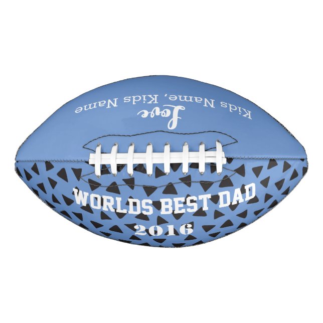 Blue World Best Dad, Customisable  American Football (Front)