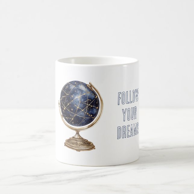 Blue World Globe Dreams Coffee Mug (Center)