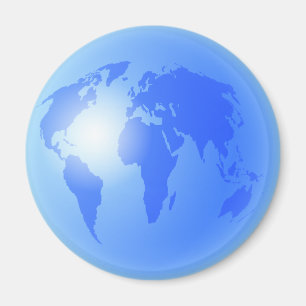 Blue World Globe Magnet