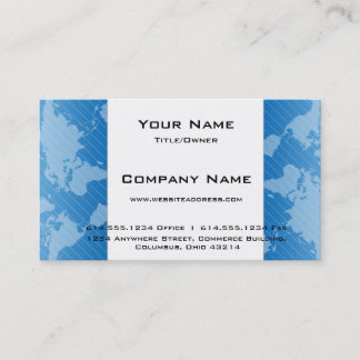Blue World Map D3 Modern Business Card