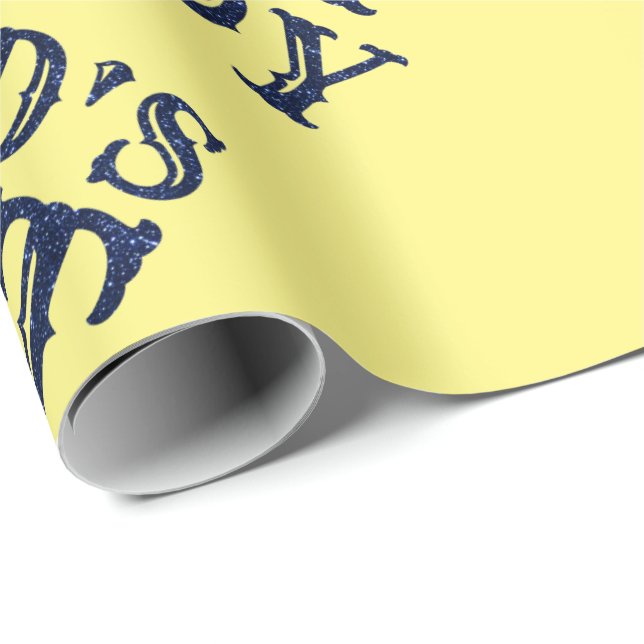 Blue World's Best Daddy Father's Day Glitter Wrapping Paper (Roll Corner)