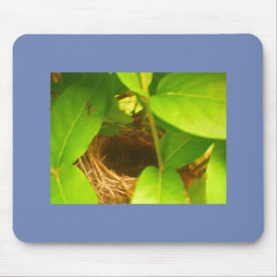 Blue Wrapped Hummingbird Nest Mouse Mat