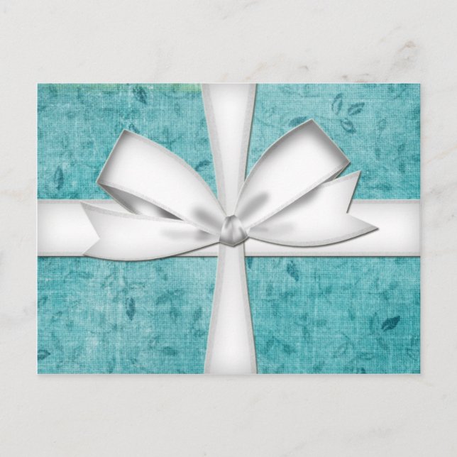Blue Wrapping Gift Postcard (Front)
