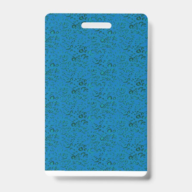 Blue wrapping paper featuring a geometric pattern  ID badge (Front)