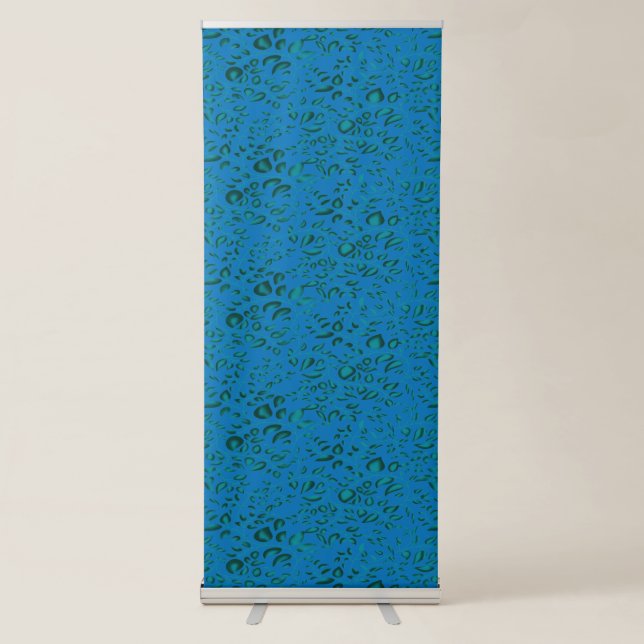 Blue wrapping paper featuring a geometric pattern  retractable banner (Front)
