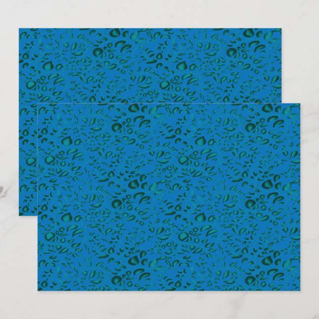 Blue wrapping paper featuring a geometric pattern  thank you card (Front/Back)