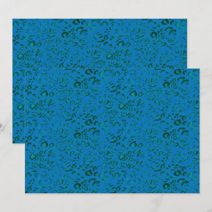 Blue wrapping paper featuring a geometric pattern  thank you card