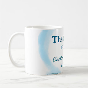 Blue wreath floral watercolor thank you for coming coffee mug