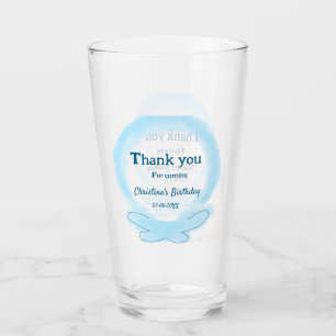 Blue wreath floral watercolor thank you for coming glass