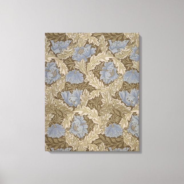 Blue Wreath Pattern (by William Morris) Canvas Print (Front)