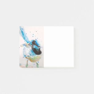Blue Wren Bird Pattern Pink birds Post it Notes