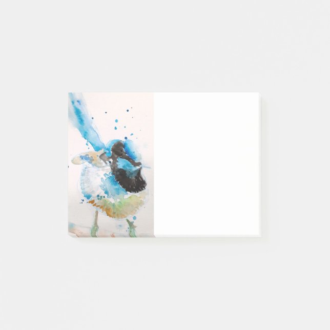 Blue Wren Bird Pattern Pink birds Post it Notes (Front)