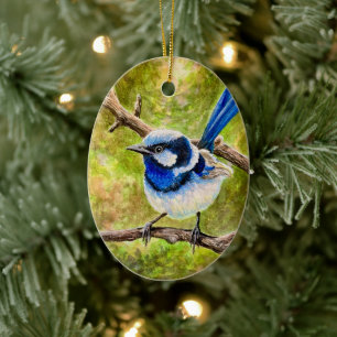 Blue Wren - Ceramic Tree Decoration